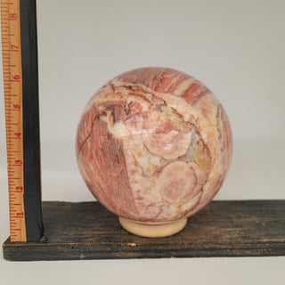 Red Banded Calcite Sphere (12.31 lbs _ S-110)