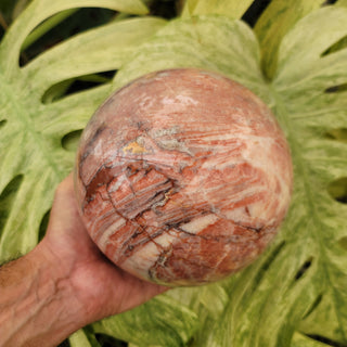 Red Banded Calcite Sphere (12.31 lbs _ S-110)